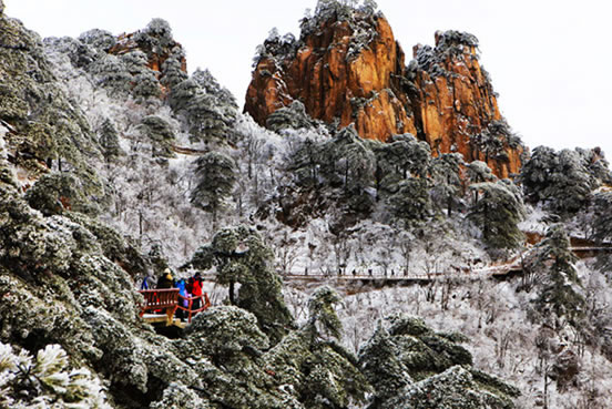 冬游黄山 大雪初降 雾淞满山的冬日黄山景色,影视