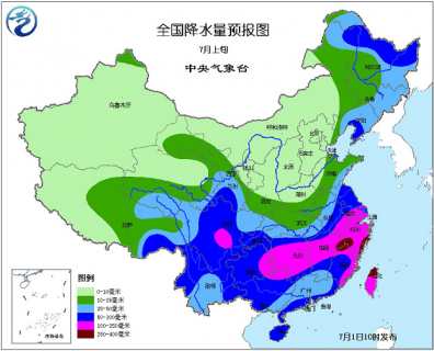 2015年7月1日中央气象台未来十天中央天气预报