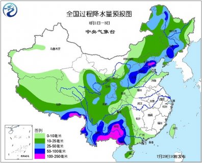 2015年7月29日中央气象台未来十天中央天气预报