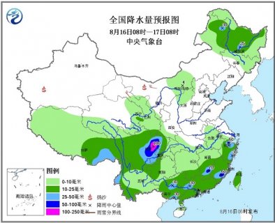 2015年8月16日中央气象台天气预报cctv1 2015.8.16