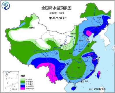 2015年8月19日中央气象台未来十天中央天气预报