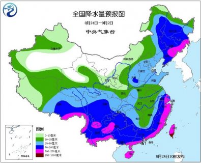 2015年8月25日中央气象台未来十天中央天气预报