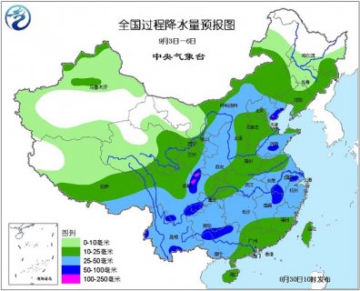 2015年8月30日中央气象台未来十天中央天气预报