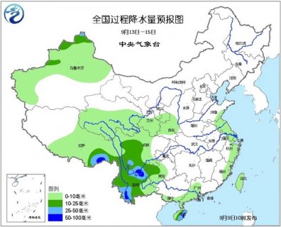 2015年9月9日中央气象台未来十天中央天气预报